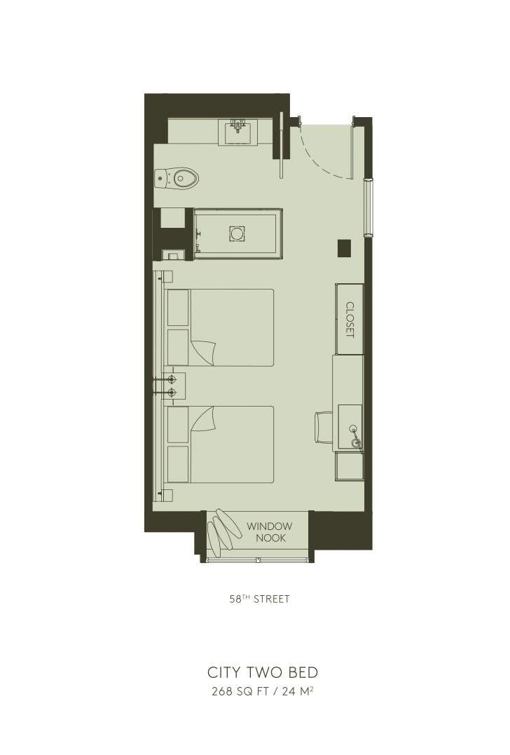 City two bed floorplan