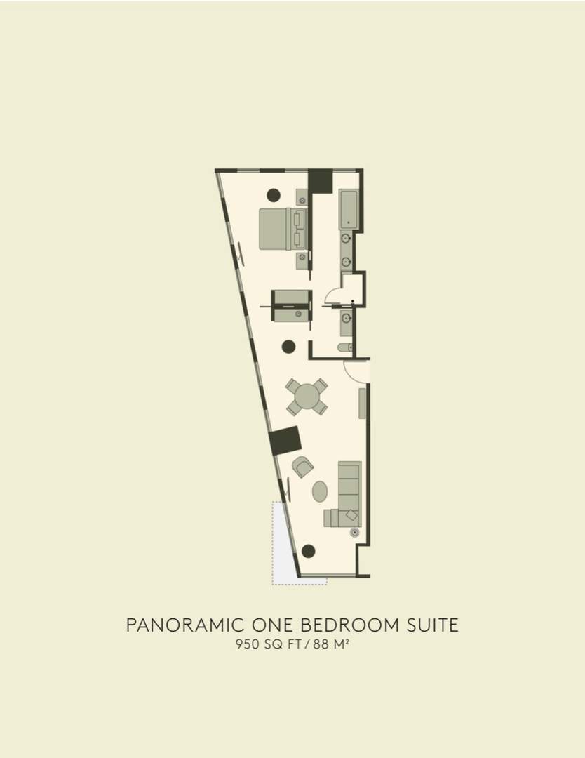 Pianta di una panoramic one bedroom suite