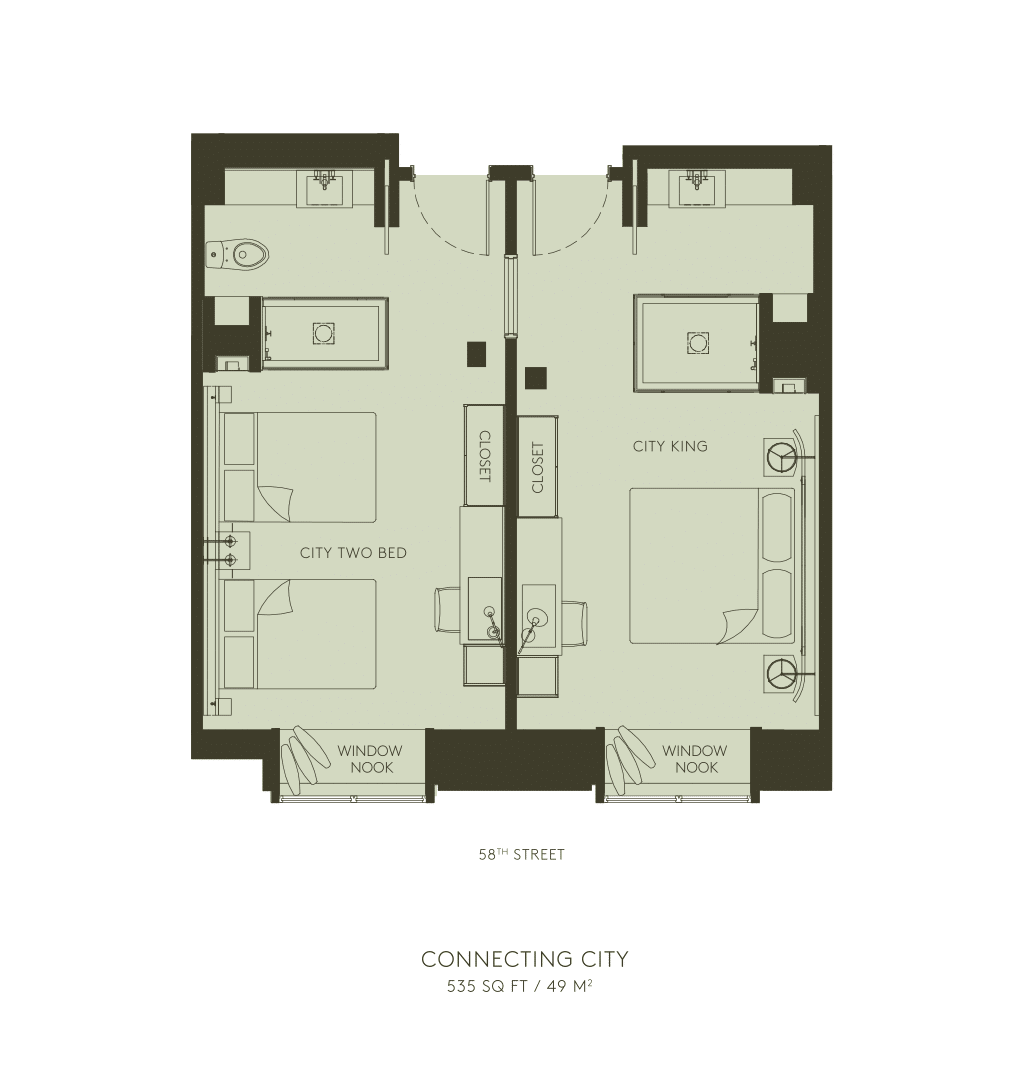 Plattegrond verbindende stad 
