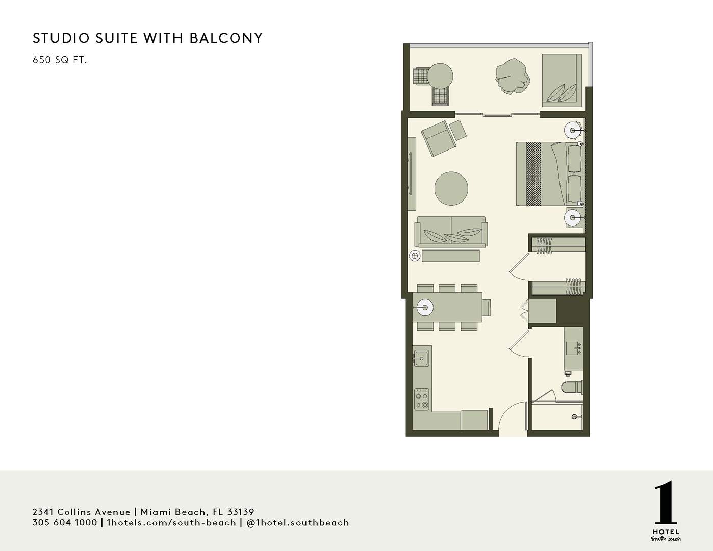 Suite studio avec balcon
