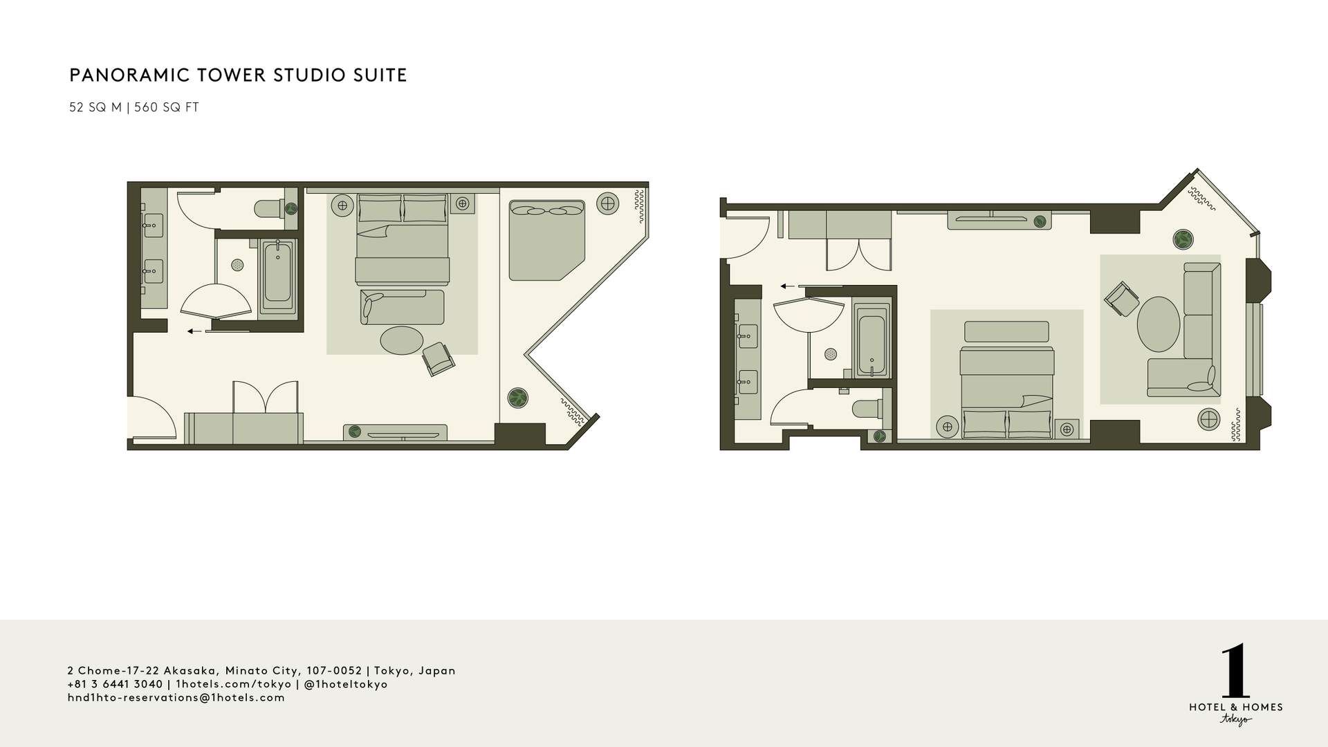 パノラミック・タワー・スタジオスイートの間取り図