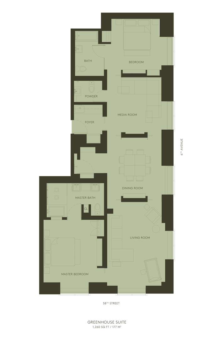 Plan de la Greenhouse suite 