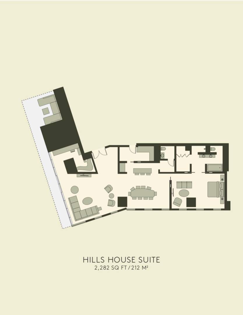 Floorplan for the Hills House suite