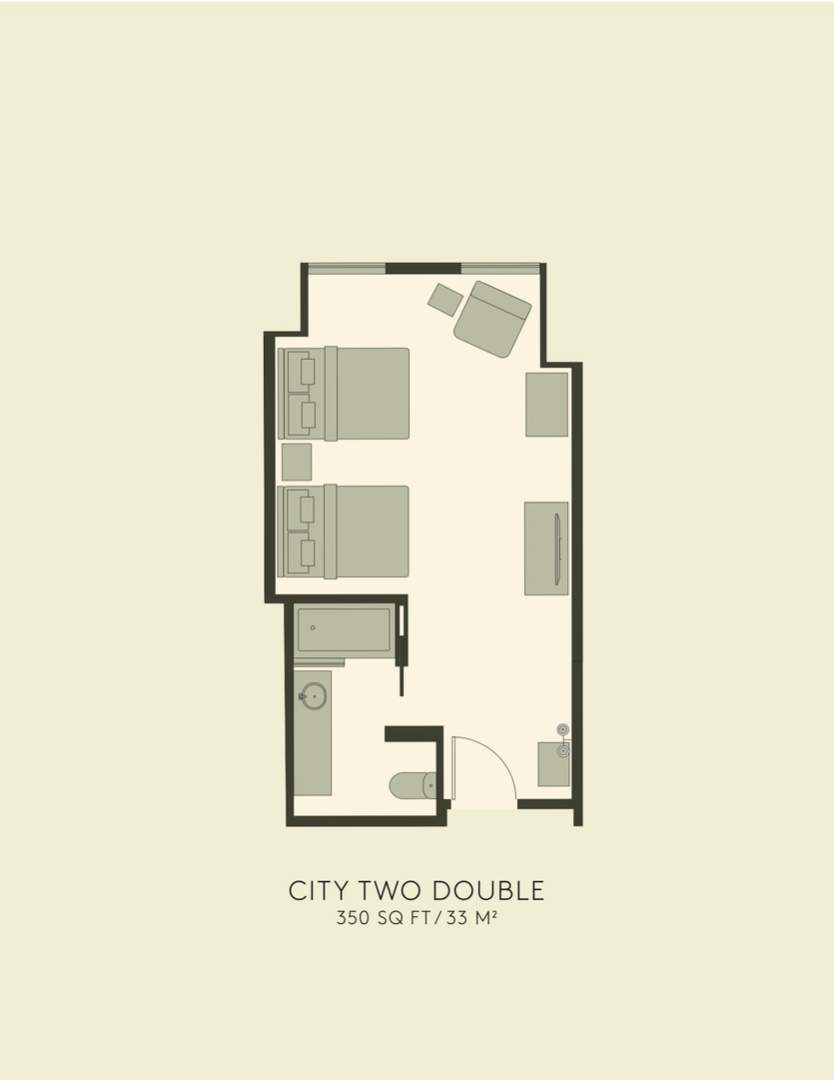 Floorplan for the City Two double room