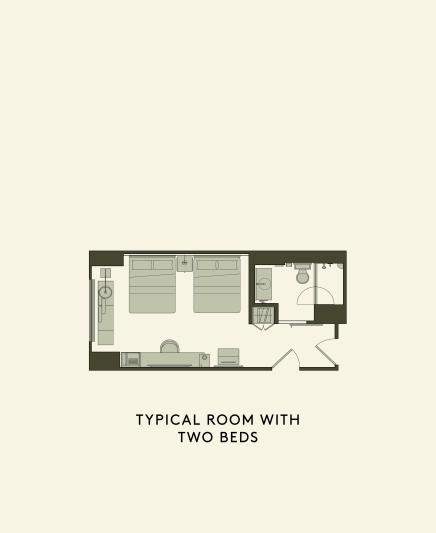 Pianta della camera Alcove Two Queen