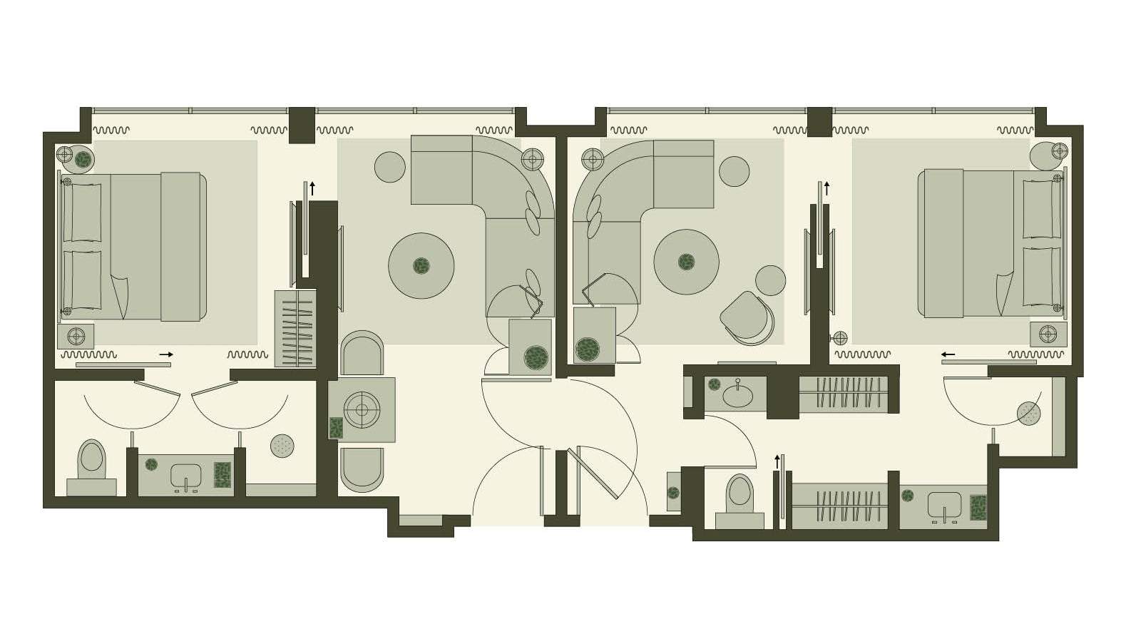 SUITES À UNE CHAMBRE À COUCHER SKYLINE COMMUNICANTES