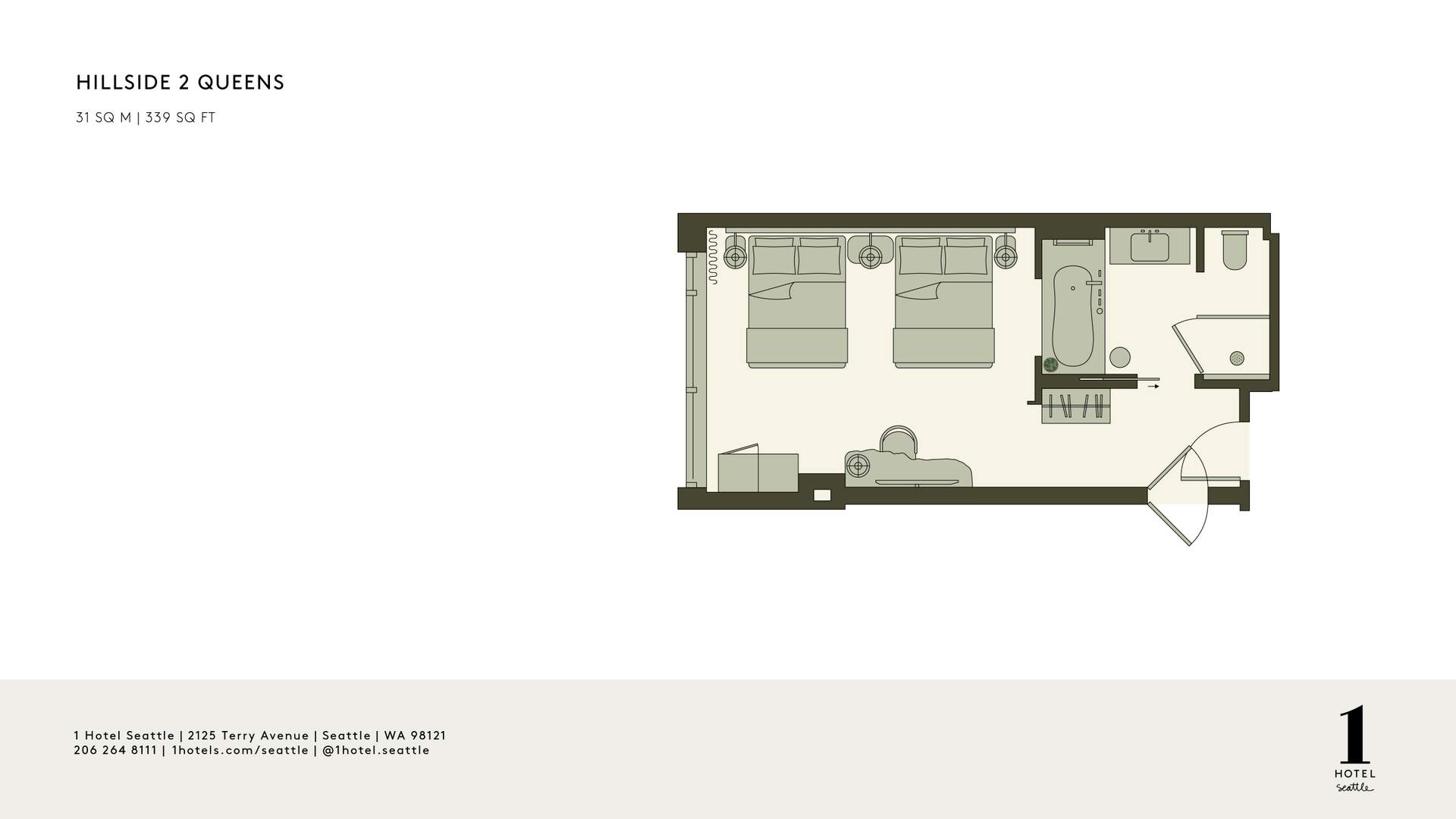 Plan d'étage pour Hillside Queen Queen
