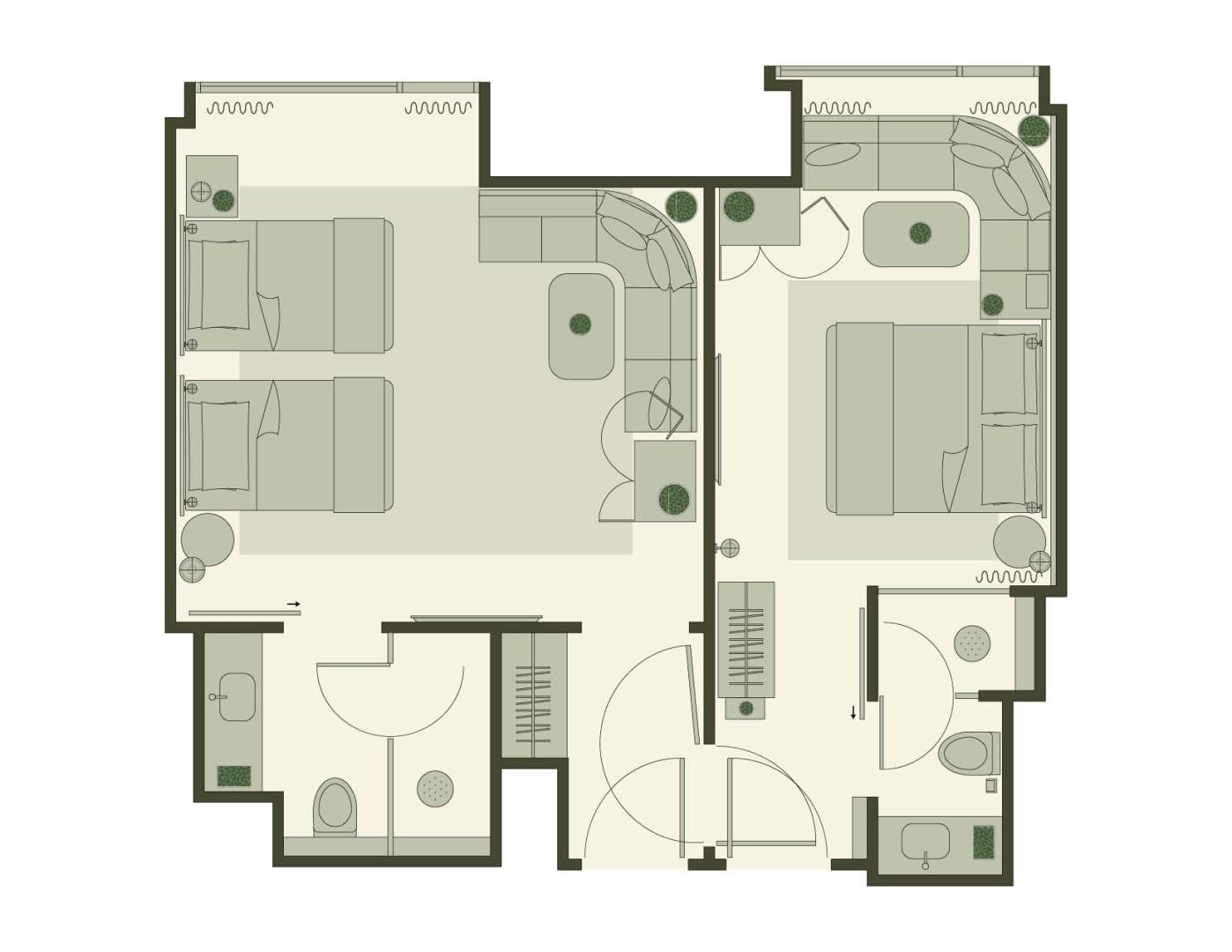 SALON COMMUNICANT KING & TWO QUEENS