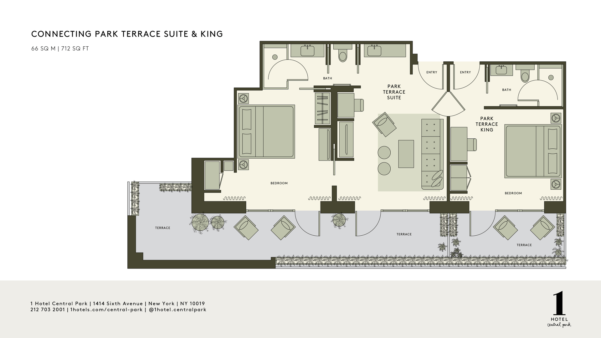 Aangrenzende Park Terrace Suite & King