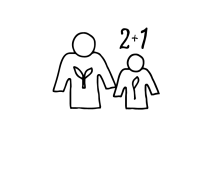 2 volwassenen + 1 kind
