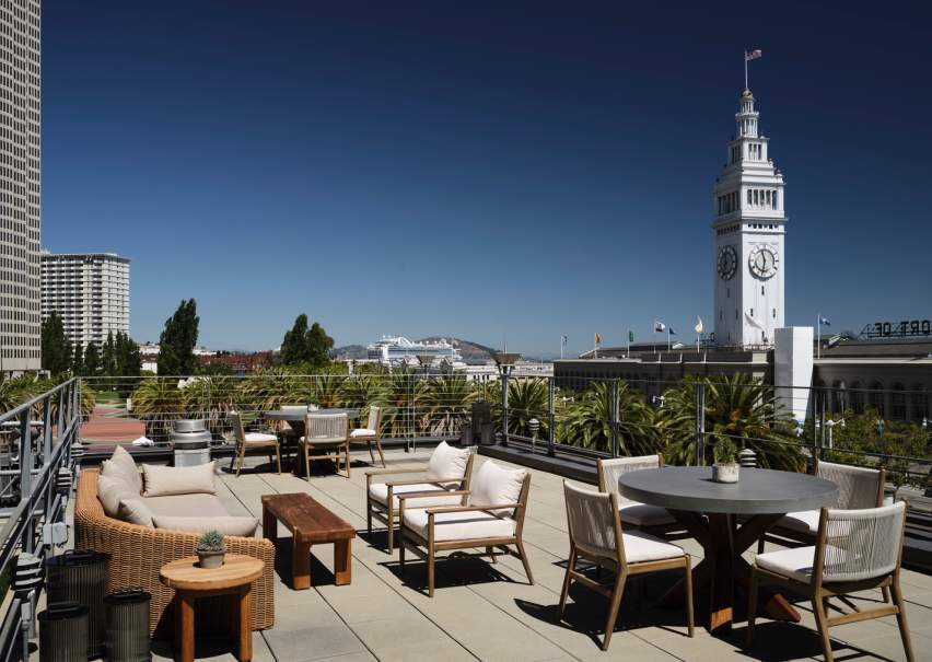 Outdoor patio lounge area