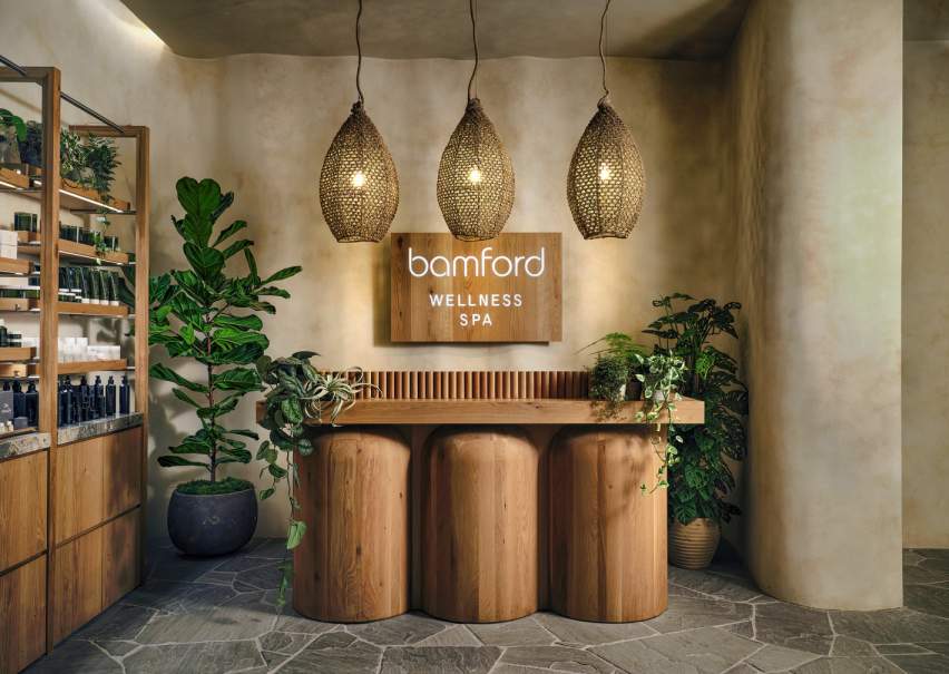 Bamford Wellness Spa with stone tiled floors