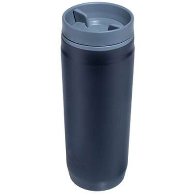 A bluish gray portable coffee cup