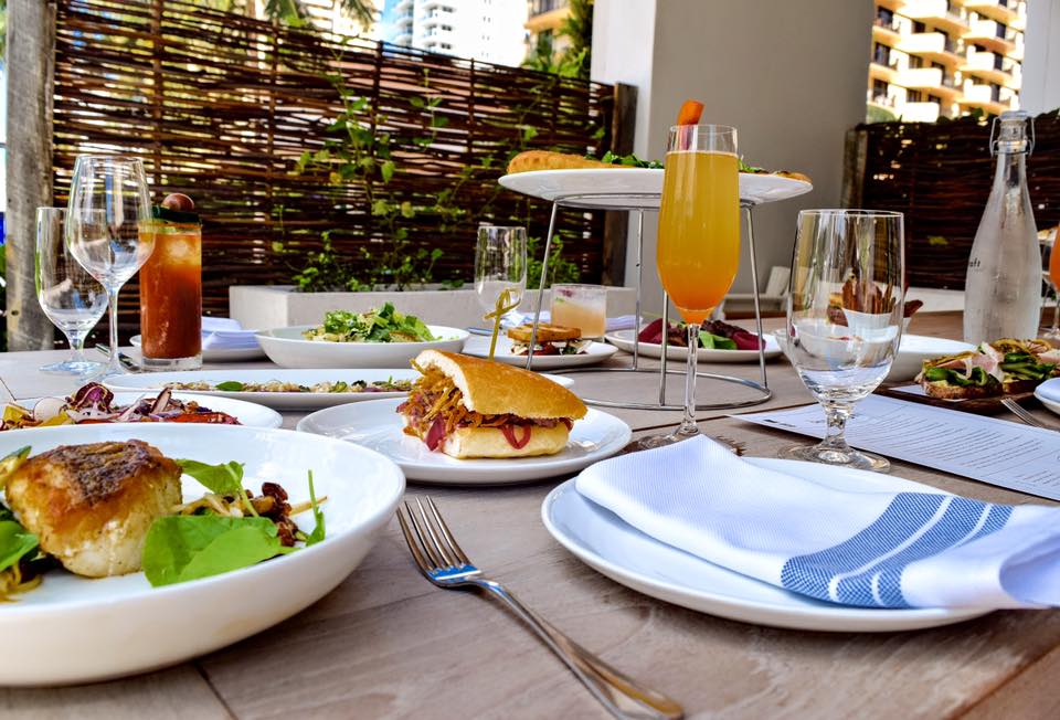 A table set with all kinds of foods