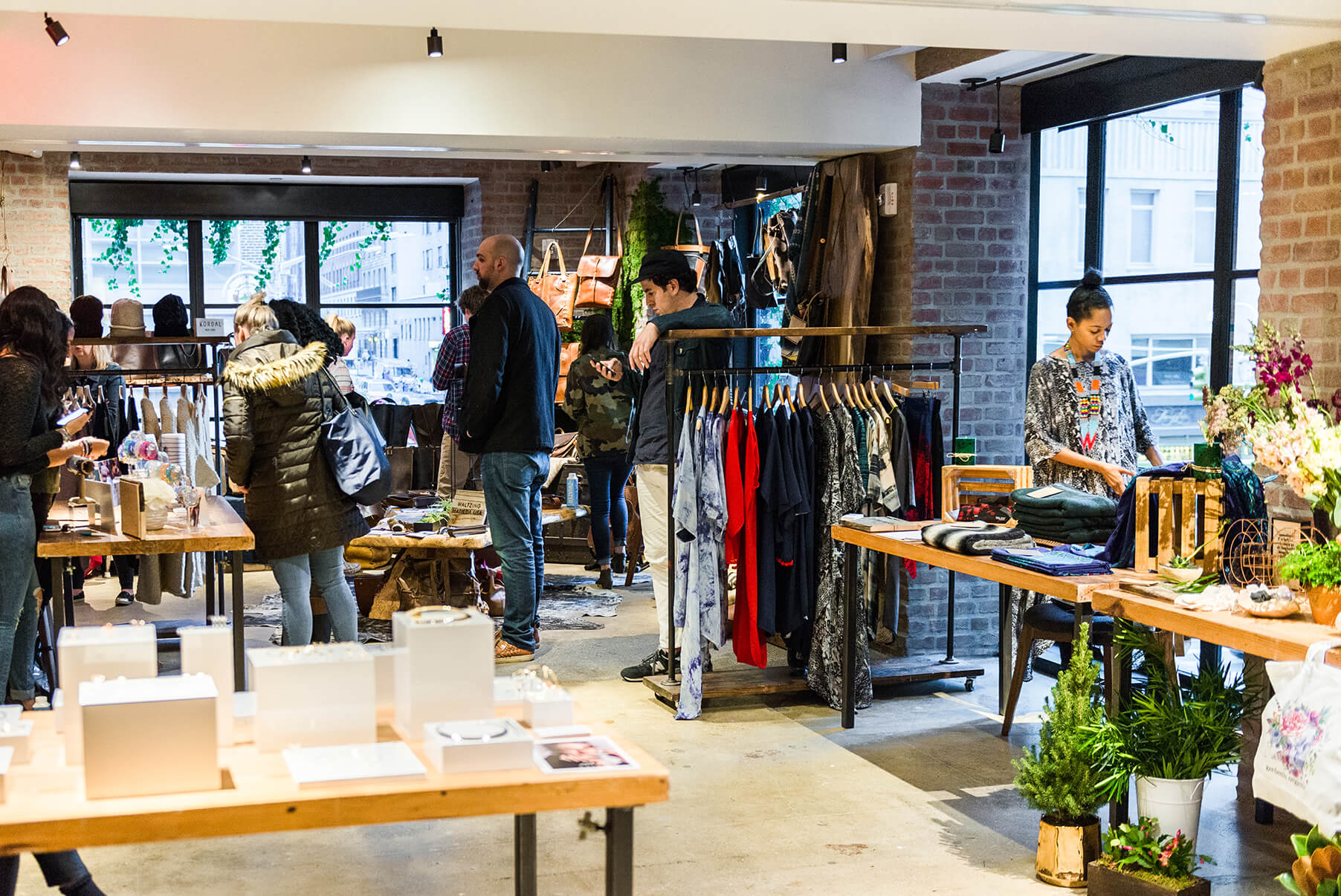 people shopping inside a trendy store