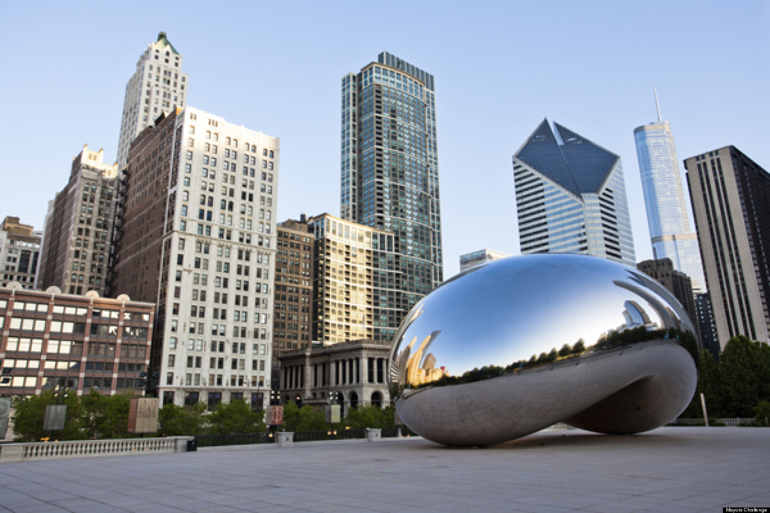 The Chicago skyline on a sunny day