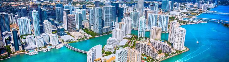 Aerial shot of downtown miami