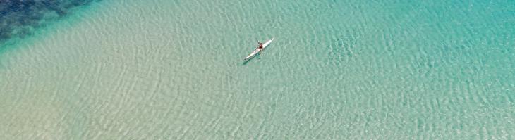 Kayak in Ocean Aerial View