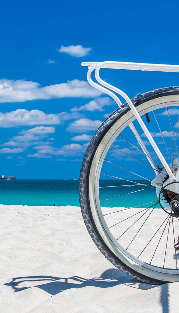 Bike parked at the beach