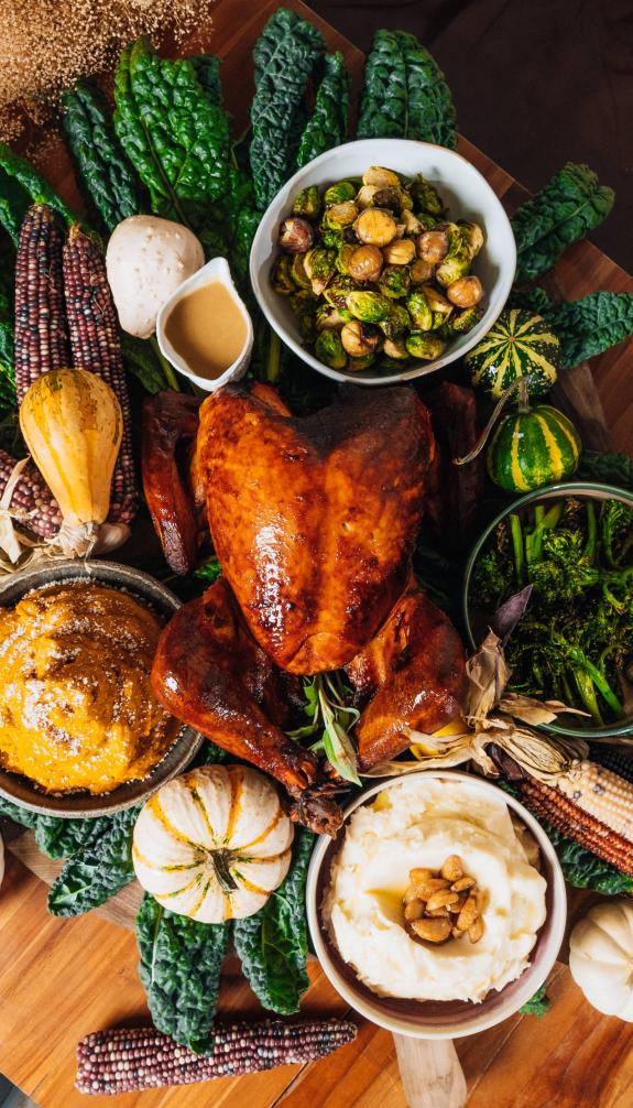 turkey thanksgiving feast food brunch dinner habitat 