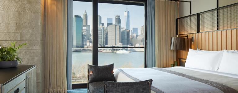 Skyline suite at 1 Hotel Brooklyn Bridge with view of NYC skyline