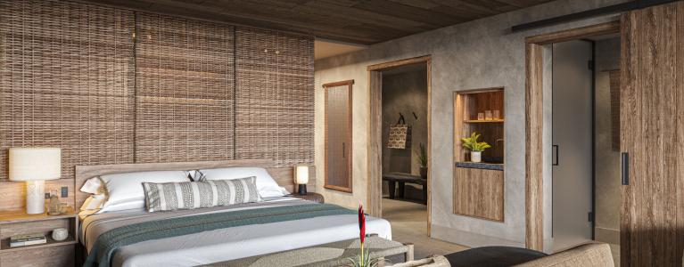1 Hotel Hanalei Bay Oceanfront Studio Suite Bedroom Rendering